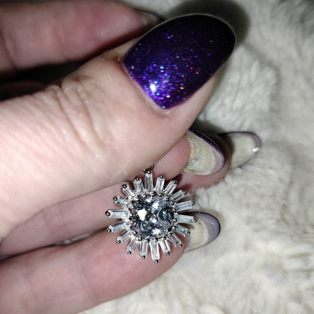 Elegant Silver & Moissenite Pendant For Necklace.